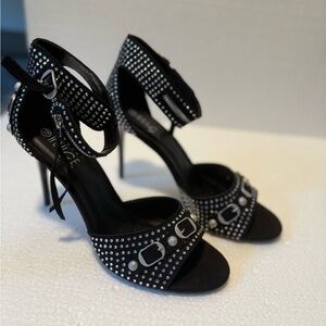 Elegant Black Studded High Heels